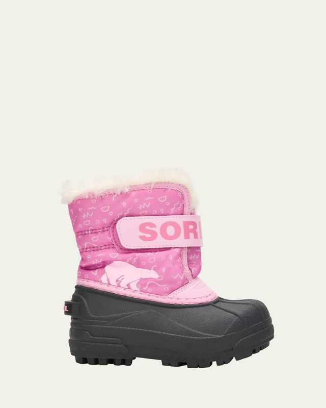 Kid's Commander Grip-Strap Fleece Snow Boots, Toddlers/Kids